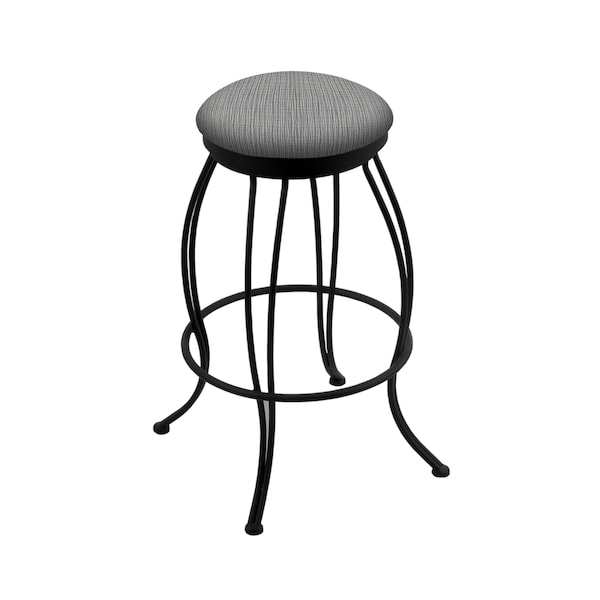 30" Swivel Bar Stool, Black Wrinkle, Graph Seat